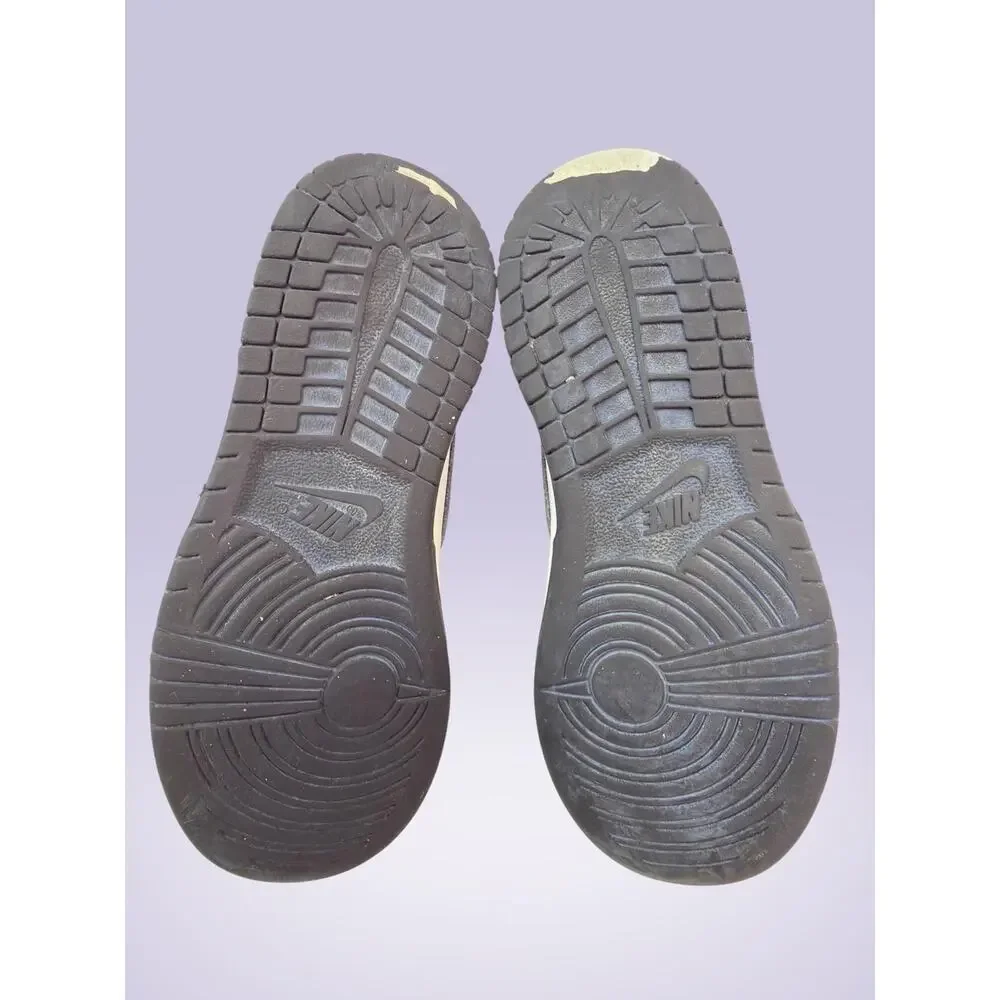 Nike Dunk Low Unisex Kids Sneakers Black/White Leather Lace Up Low Top US 13